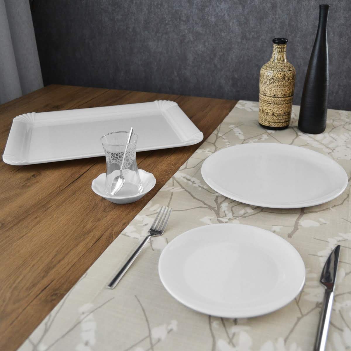 8 Kişilik 18 Parça Melamin Çay Pasta Takımı