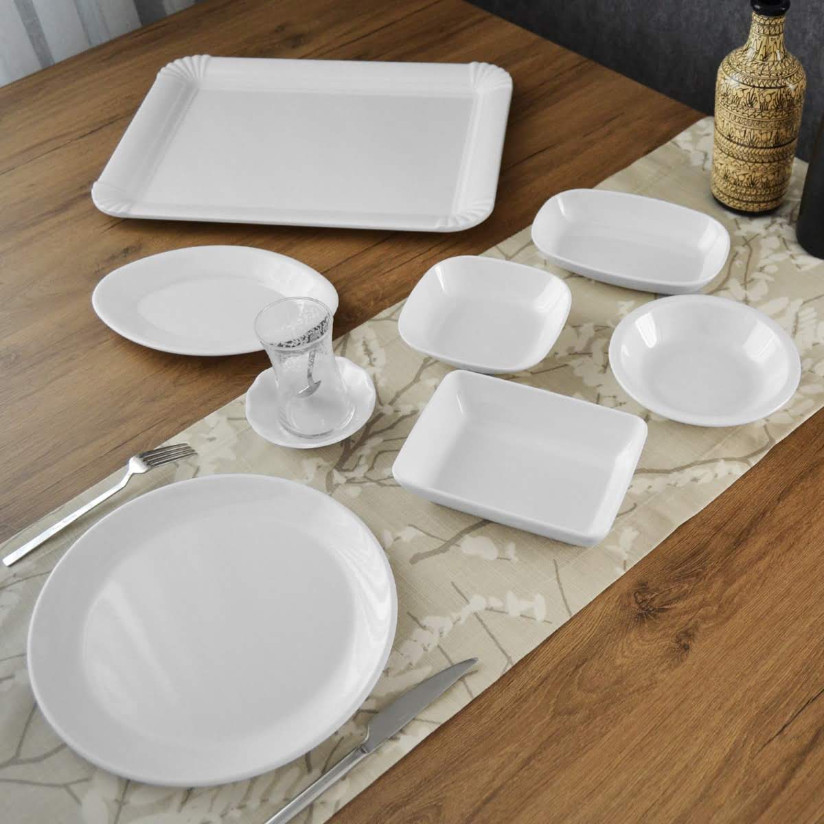 4 Kişilik 18 Parça Melamin Kahvaltı Takımı