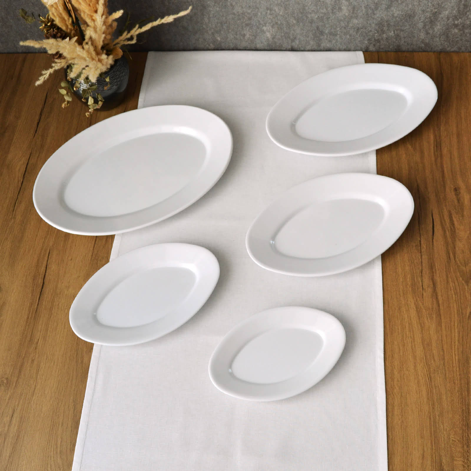 Beşli Melamin Kayık Tabak Seti