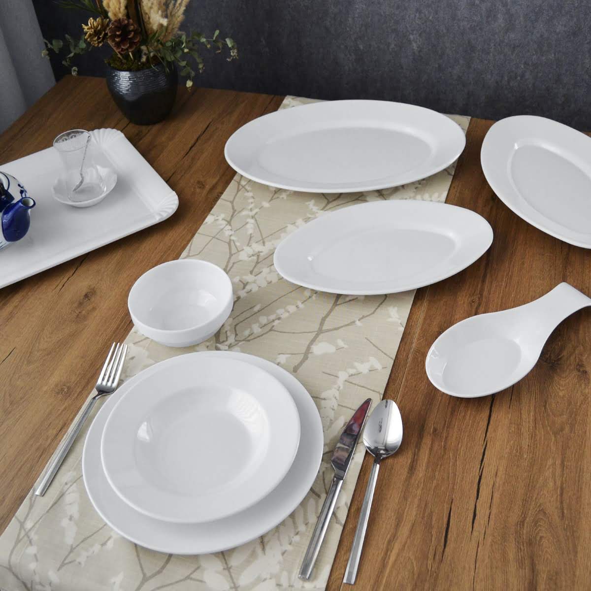 6 Kişilik 36 Parça Melamin Yemek Takımı